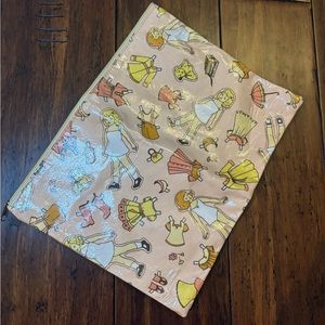 sugar booger paper dolls water resistant large zip pouch case cosmetics purse